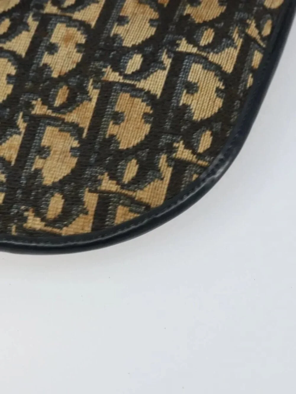 Christian Dior Trotter Canvas Shoulder Bag Navy Gold Auth 160820 - Picture 11 of 16